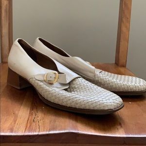 Heeled leather Italian loafers